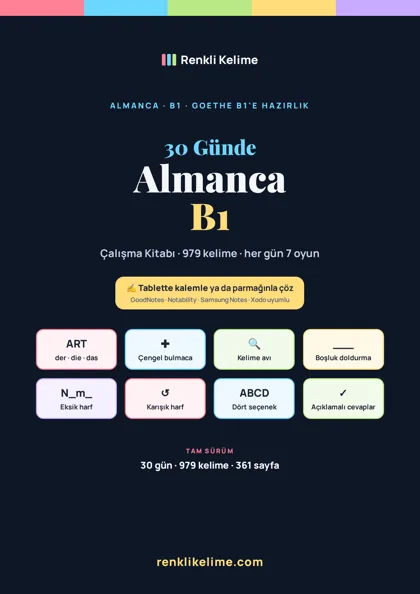 30 Günde Almanca B1 çalışma PDF'i kapağı