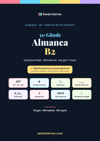 30 Günde Almanca B2 çalışma PDF'i kapağı