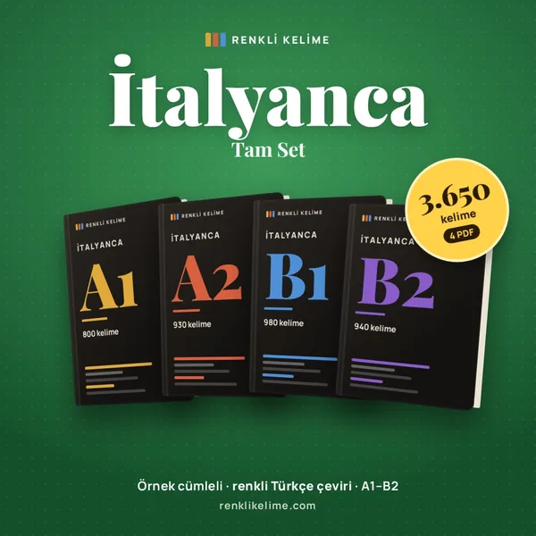 İtalyanca A1–B2 Tam Set PDF seti kapağı